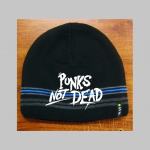 Punks not Dead čierna pletená čiapka stredne hrubá vo vnútri naviac zateplená, univerzálna veľkosť, materiálové zloženie 100% akryl